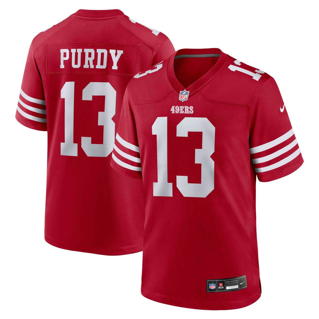 San Francisco 49ers Brock Purdy Scarlet Game Player Jersey product image 1, provided for visual reference and product detail