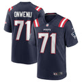 New England Patriots Mike Onwenu Navy Team Game Jersey product image 1, provided for visual reference and product detail