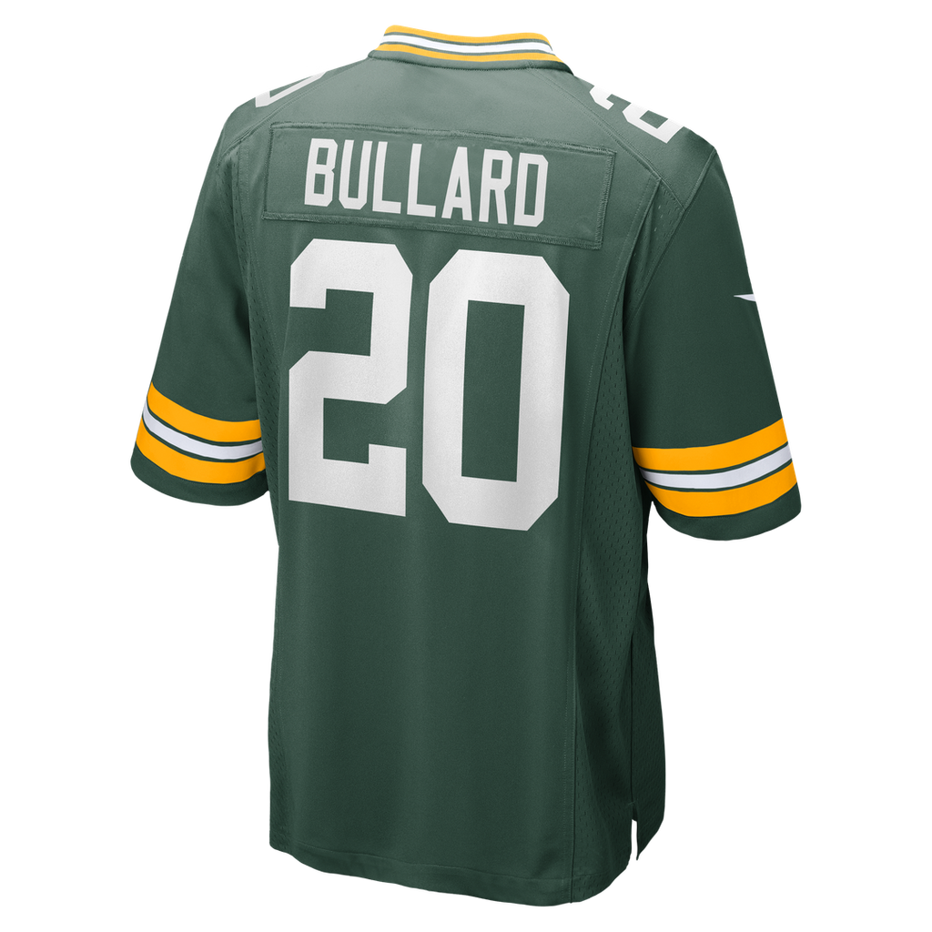 Green Bay Packers Javon Bullard Green Game Jersey product image 3, provided for visual reference and product detail review