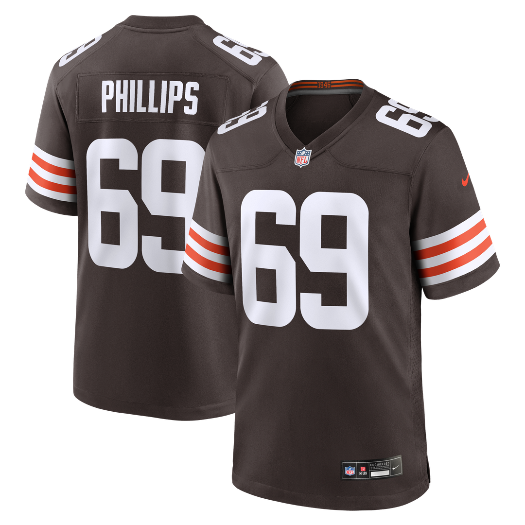 Cleveland Browns Tyre Phillips Brown Team Game Jersey product image 1, provided for visual reference and product detail