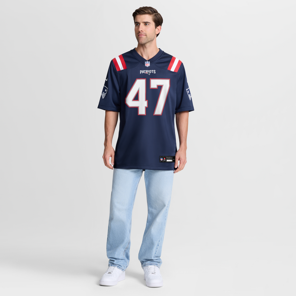 New England Patriots Julian Ashby Navy Team Game Jersey product image 7, provided for visual reference and product detail