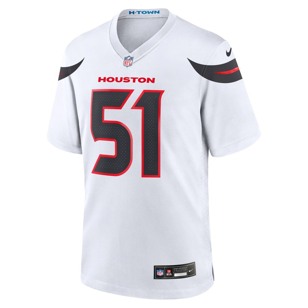 Houston Texans Will Anderson Jr. White Game Jersey product image 2, provided for visual reference and product detail review