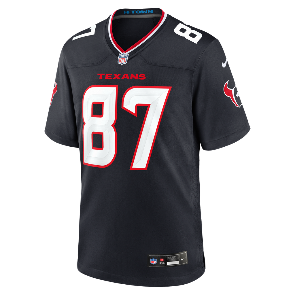 Houston Texans Cade Stover Navy Game Jersey product image 2, provided for visual reference and product detail review