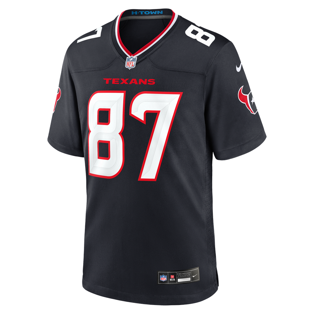 Houston Texans Cade Stover Navy Game Jersey product image 2, provided for visual reference and product detail review