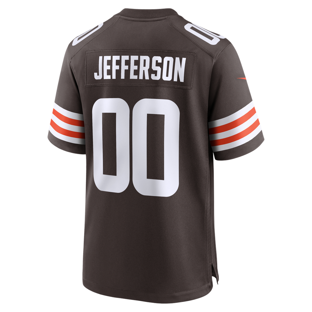Cleveland Browns Justin Jefferson Brown Game Jersey product image 3, provided for visual reference and product detail review
