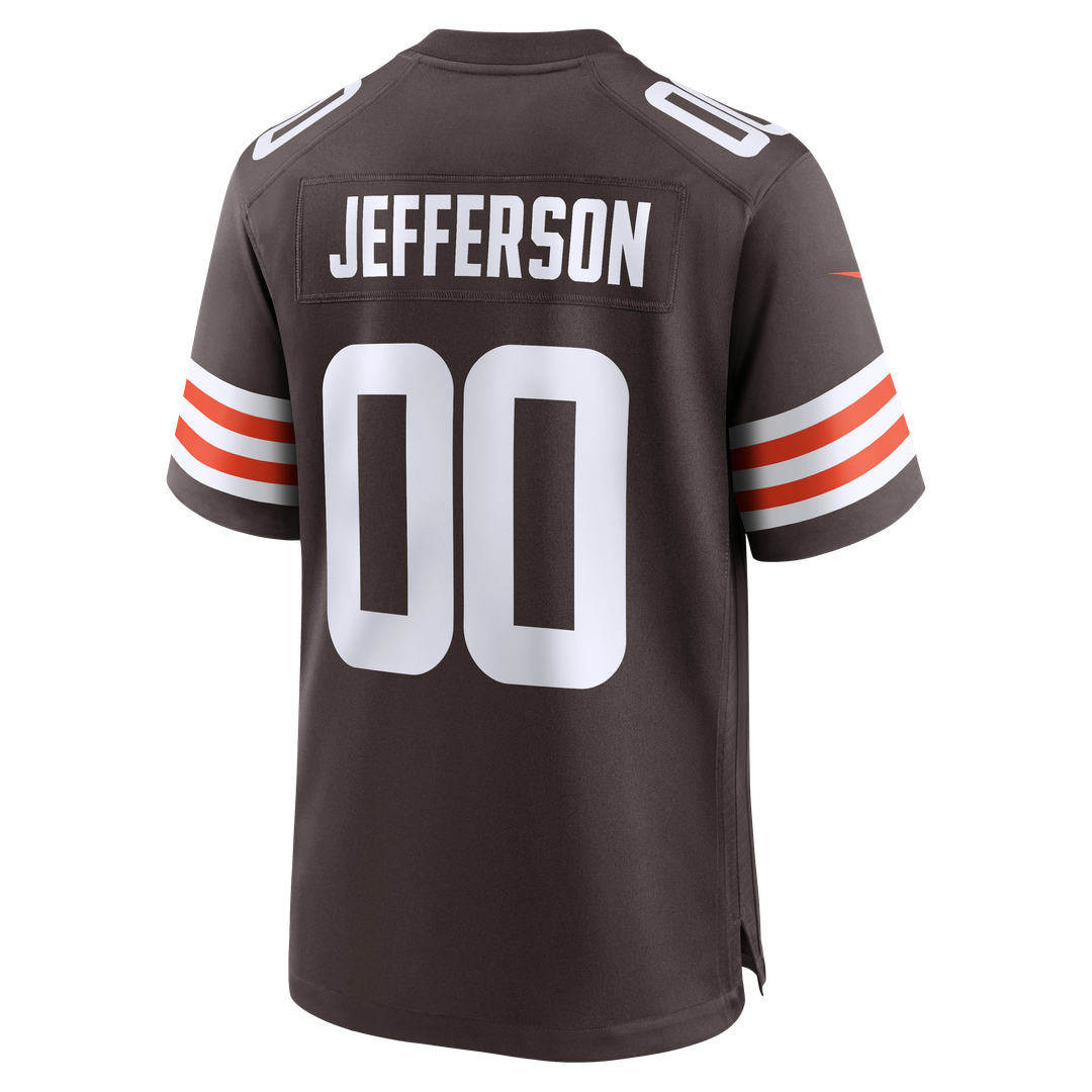 Cleveland Browns Justin Jefferson Brown Game Jersey product image 3, provided for visual reference and product detail review