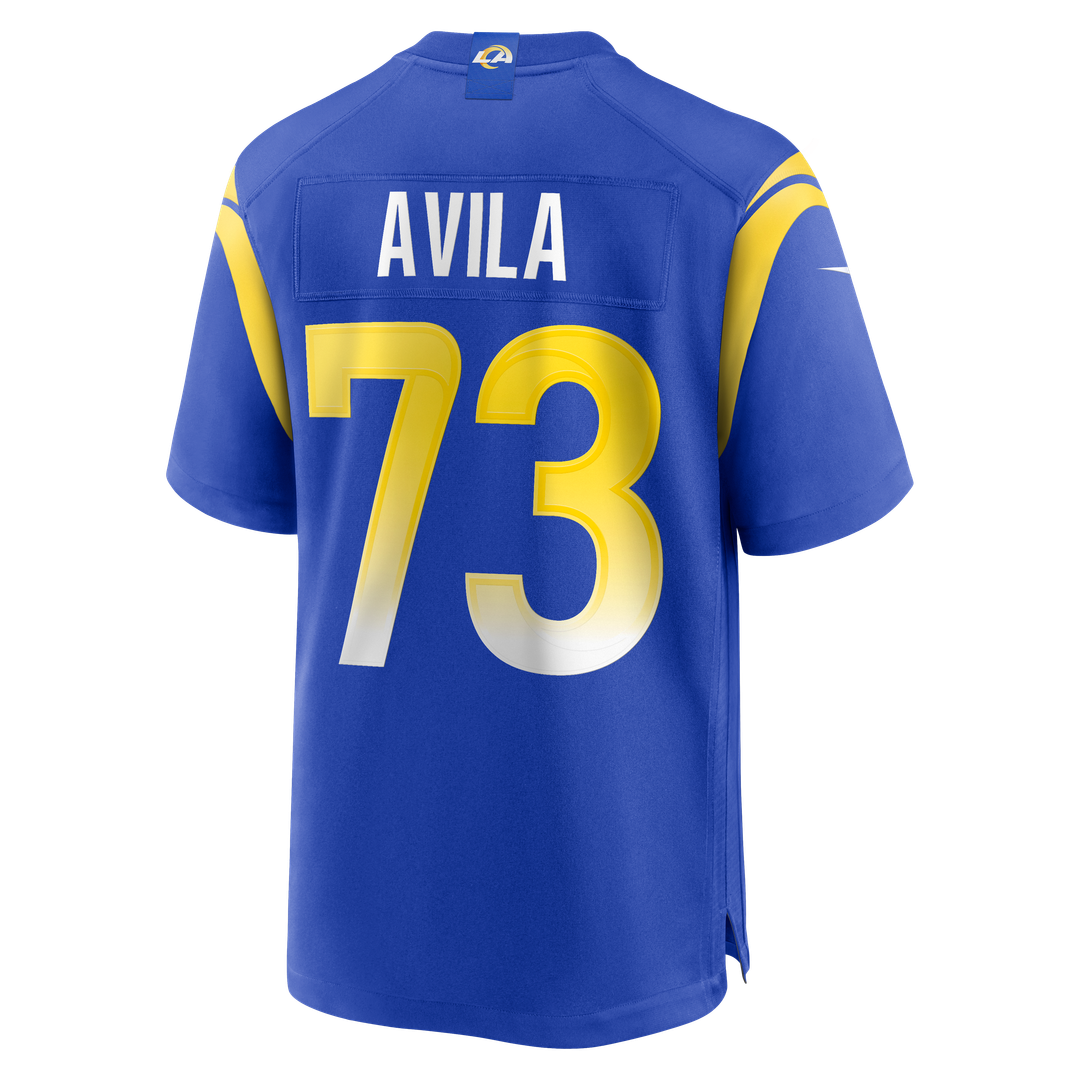 Los Angeles Rams Steve Avila Royal Home Game Jersey product image 3, provided for visual reference and product detail review