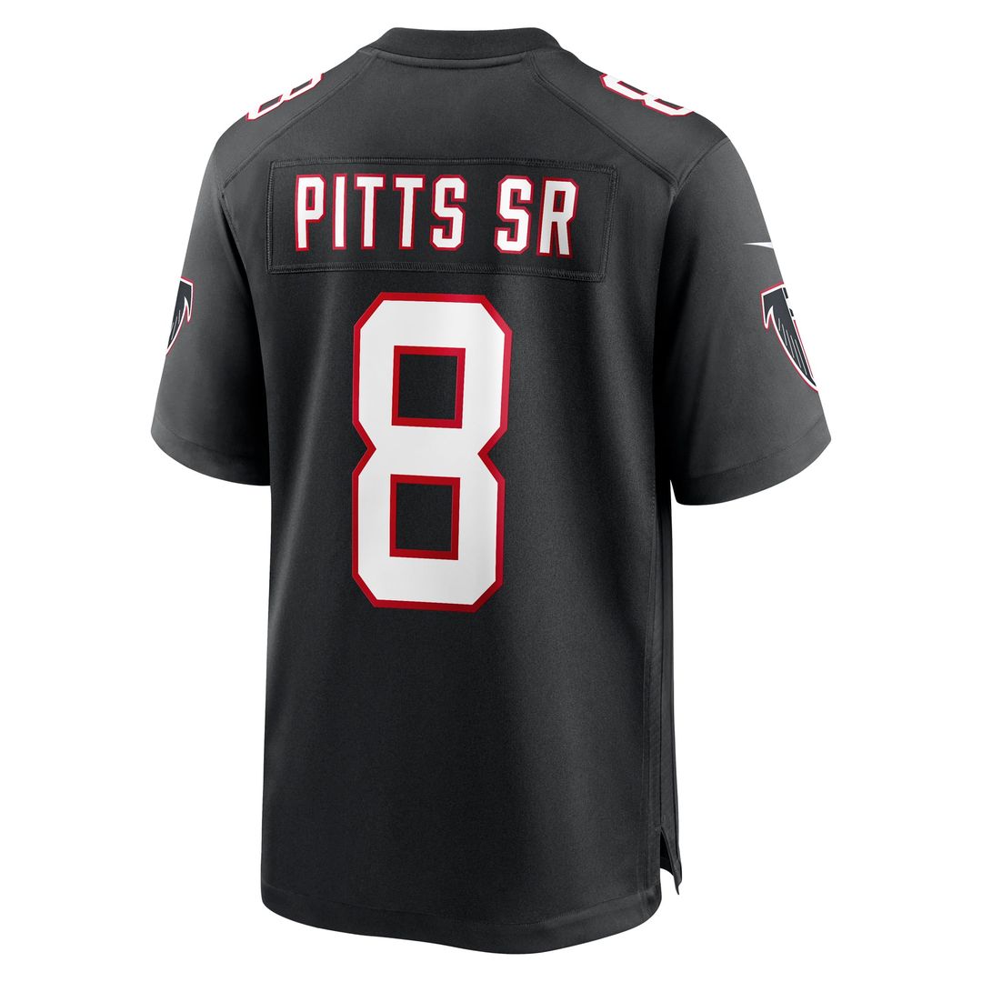 Atlanta Falcons Kyle Pitts Sr. Black Alternate Game Jersey product image 3, provided for visual reference and product detail