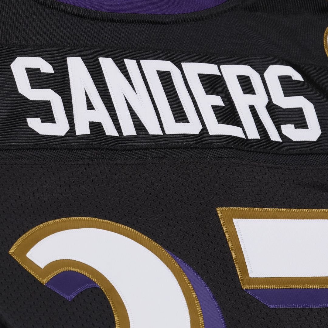 Baltimore Ravens Deion Sanders Black 2005 Authentic Throwback Jersey product image 8, provided for visual reference and