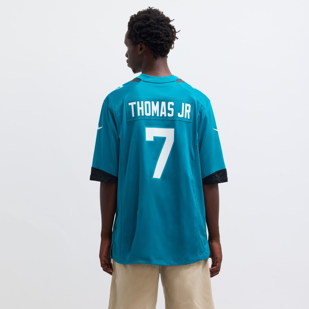 Jacksonville Jaguars Brian Thomas Jr Teal Player Game Jersey product image 5, provided for visual reference and product