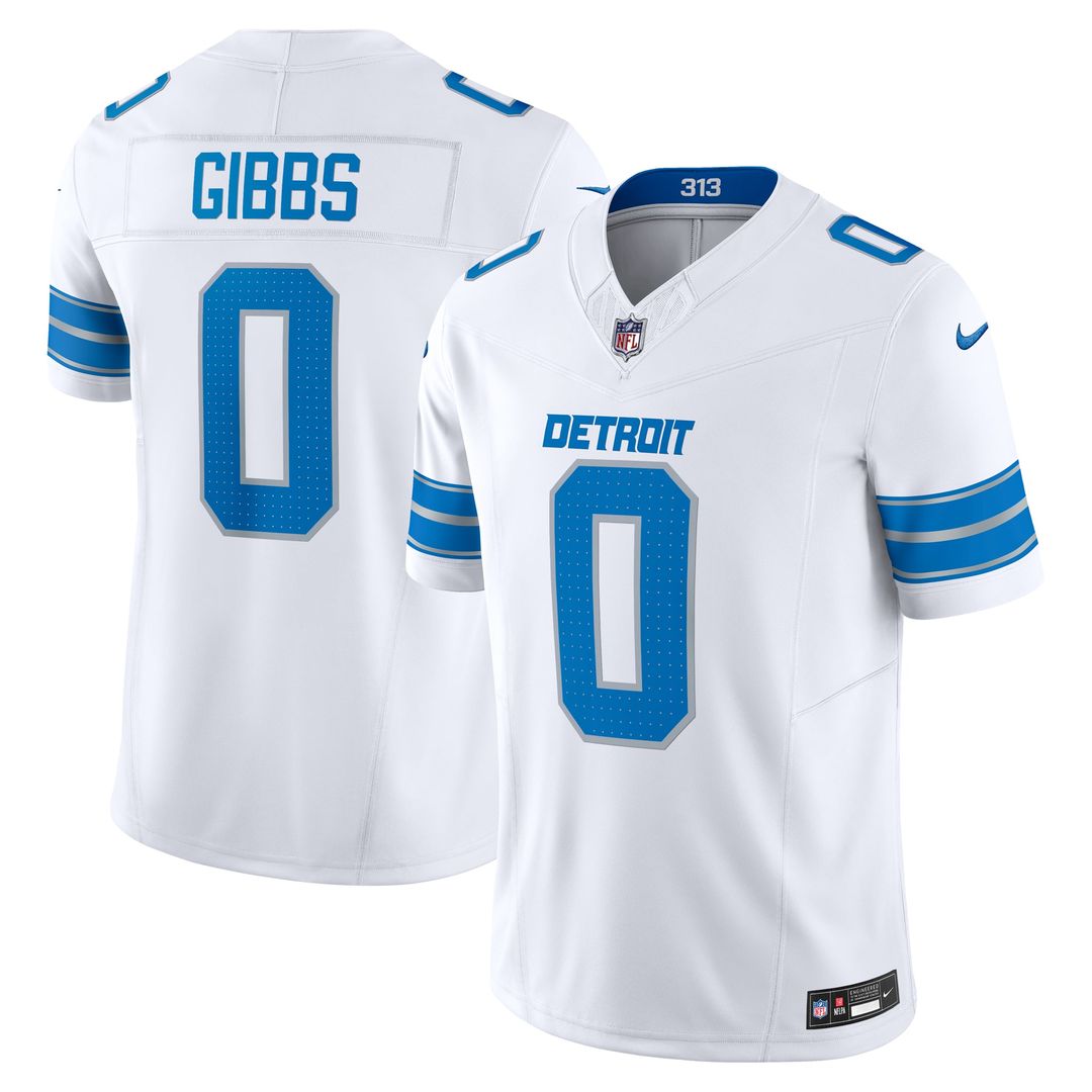Detroit Lions Jahmyr Gibbs White Vapor F.U.S.E. Limited Jersey product image 11, provided for visual reference and product