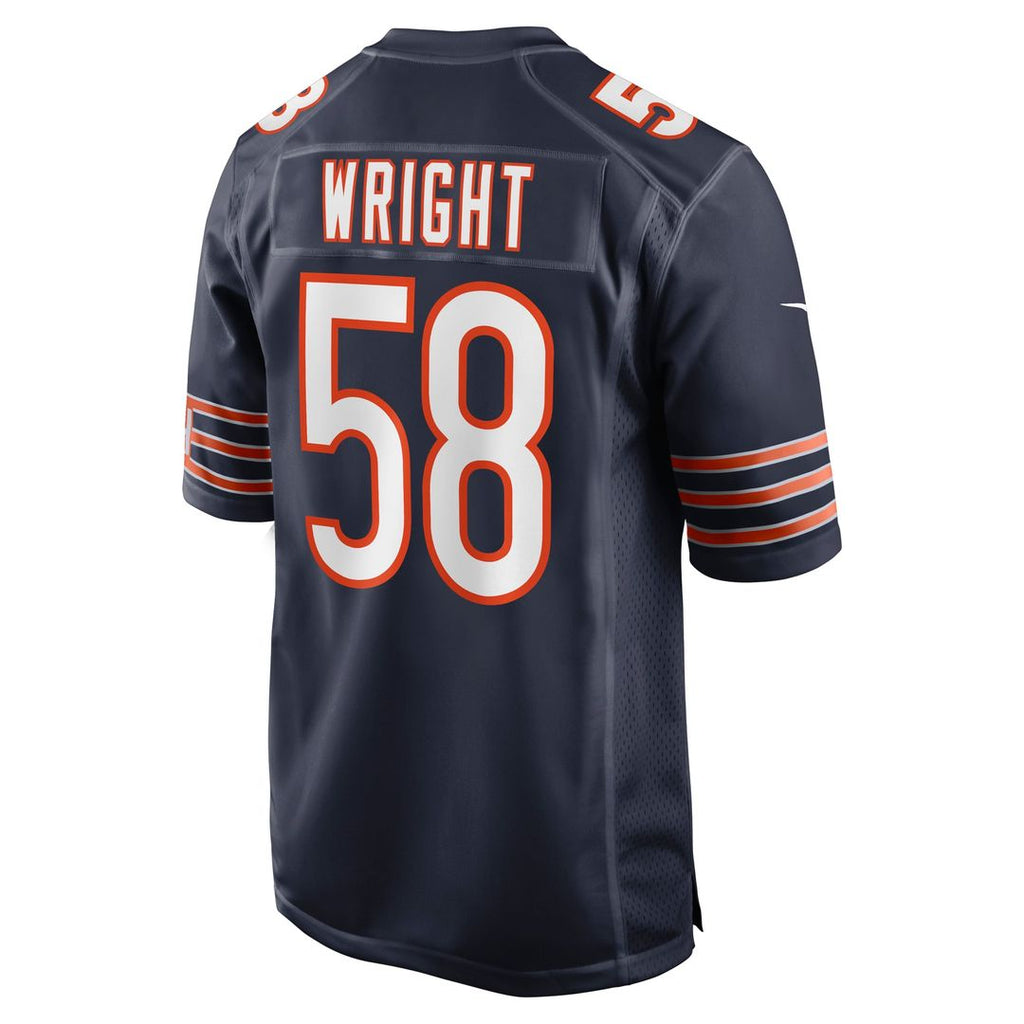 Chicago Bears Darnell Wright Navy Game Jersey product image 3, provided for visual reference and product detail review
