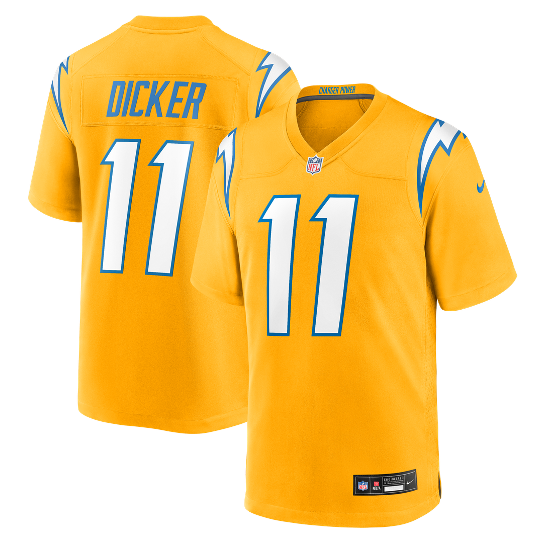 Los Angeles Chargers Cameron Dicker Gold Alternate Game Jersey product image 4, provided for visual reference and product