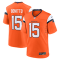 Denver Broncos Nik Bonitto Orange Team Game Jersey product image 1, provided for visual reference and product detail review