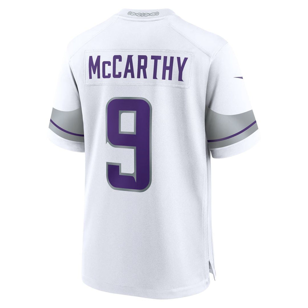 Minnesota Vikings J.J. McCarthy White Alternate Game Player Jersey product image 3, provided for visual reference and