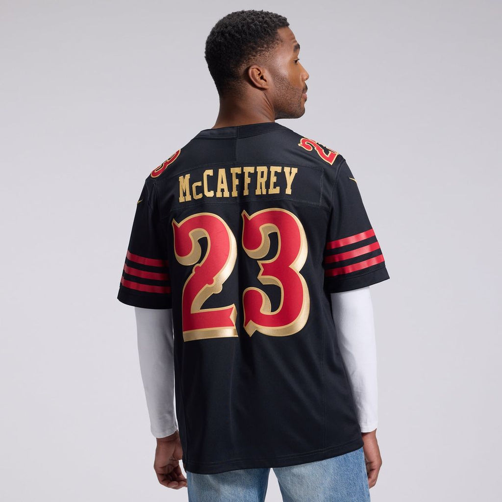 San Francisco 49ers Christian McCaffrey Black Rivalries Collection Stitched Limited Jersey product image 3, provided for