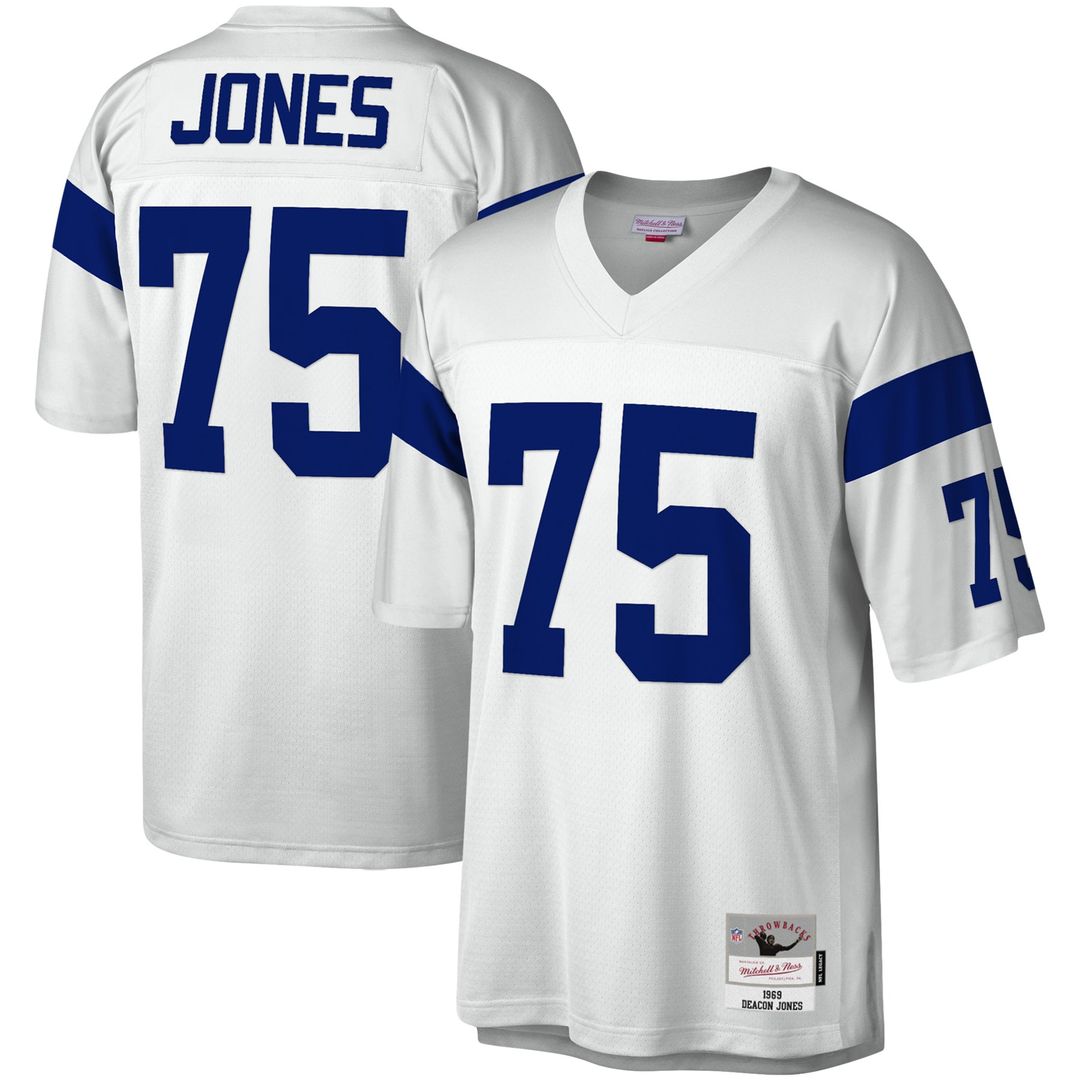 Los Angeles Rams Deacon Jones White Legacy Replica Jersey product image 1, provided for visual reference and product detail