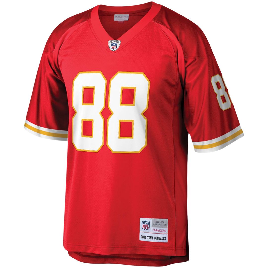 Kansas City Chiefs Tony Gonzalez Red Legacy Replica Jersey product image 2, provided for visual reference and product detail
