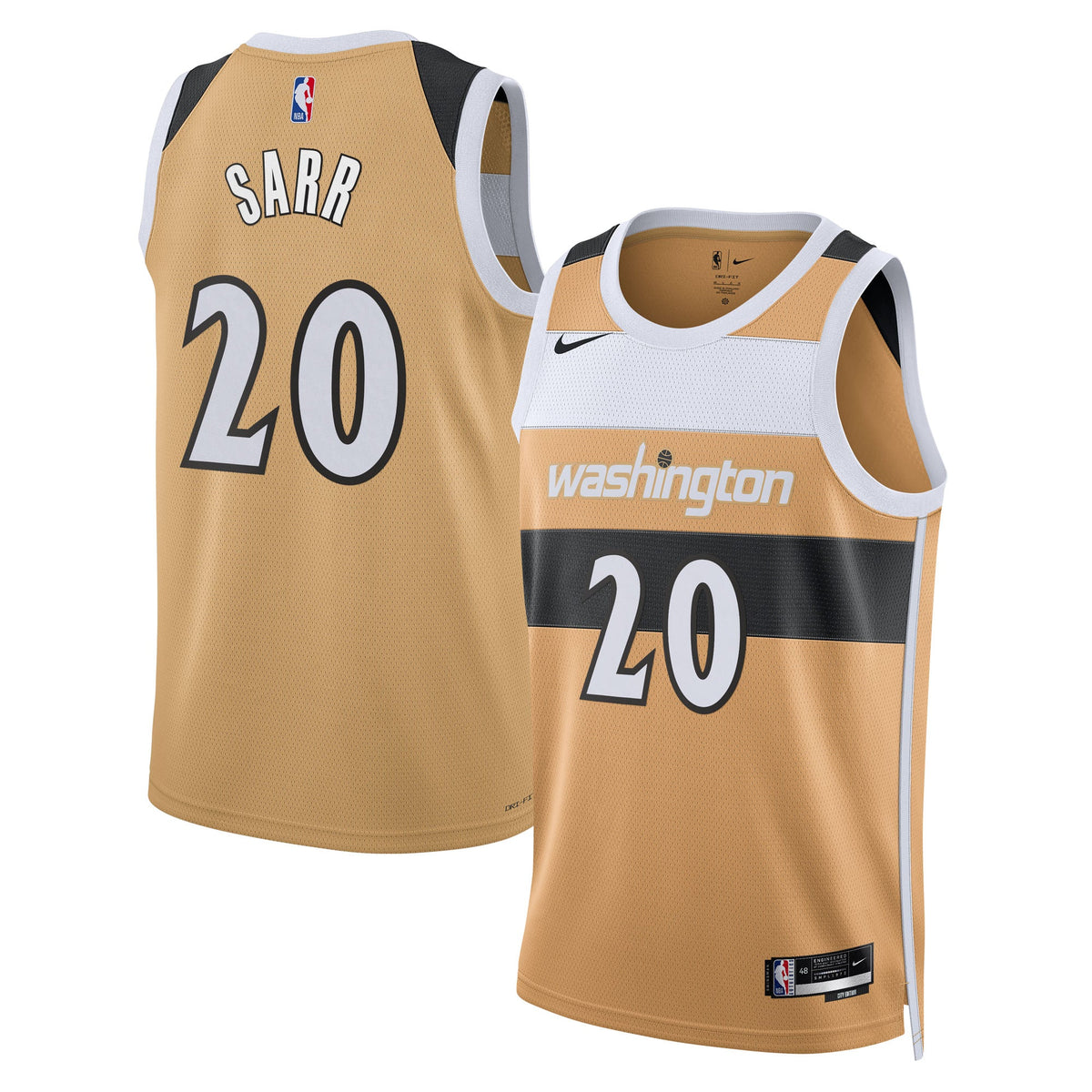Alex Sarr Washington Wizards 2025/26 City Edition Swingman Jersey - Tan - Unisex product image 1, provided for visual