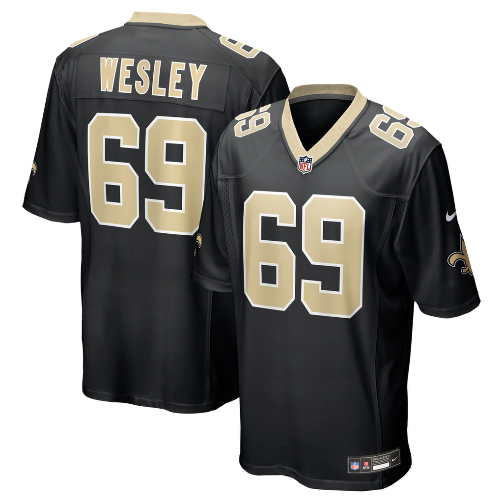 New Orleans Saints Barry Wesley Black Team Game Jersey product image 1, provided for visual reference and product detail