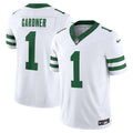 New York Jets Ahmad Sauce Gardner Legacy White Vapor F.U.S.E. Limited Jersey product image 1, provided for visual reference