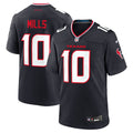 Houston Texans Davis Mills Navy Team Game Jersey product image 1, provided for visual reference and product detail review