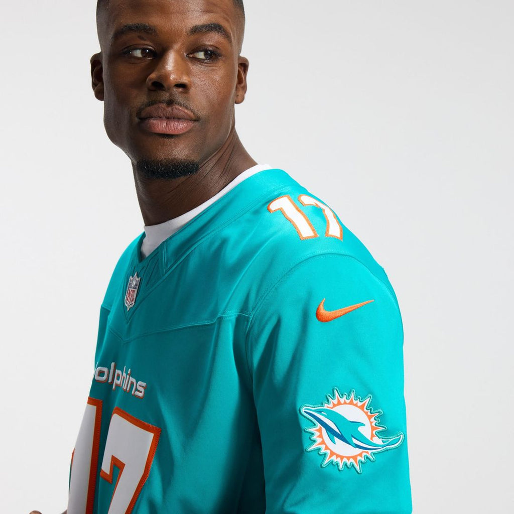Miami Dolphins Jaylen Waddle Aqua Team Vapor F.U.S.E. Stitched Limited Jersey product image 8, provided for visual reference