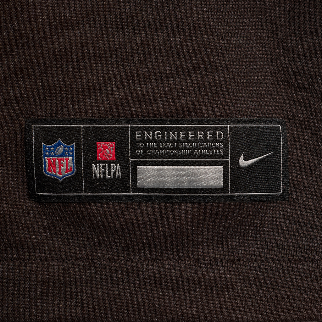 Cleveland Browns Spencer Fano Brown Alternate Game Jersey product image 6, provided for visual reference and product detail