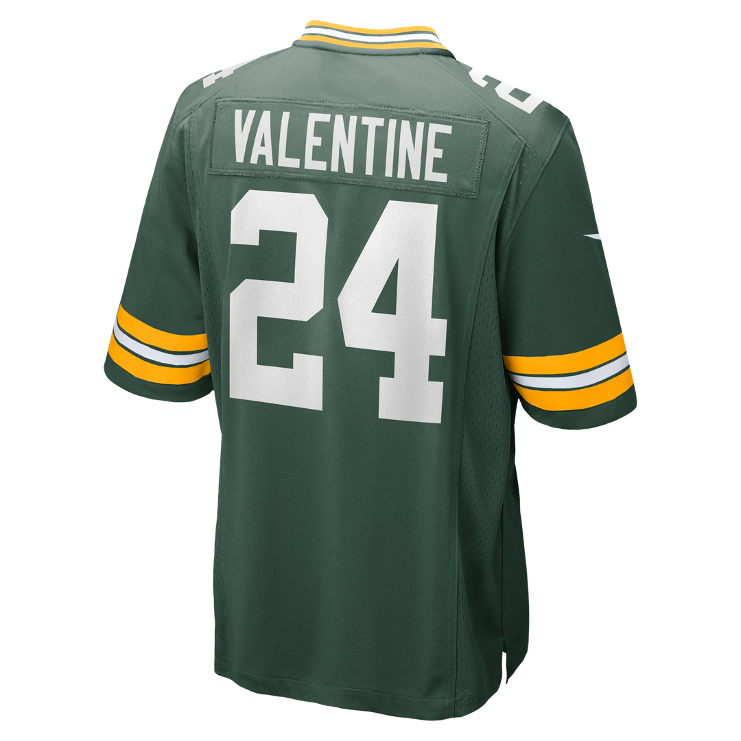 Green Bay Packers Carrington Valentine Green Game Jersey product image 3, provided for visual reference and product detail