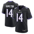 Baltimore Ravens Kyle Hamilton Black Alternate Game Jersey product image 1, provided for visual reference and product detail