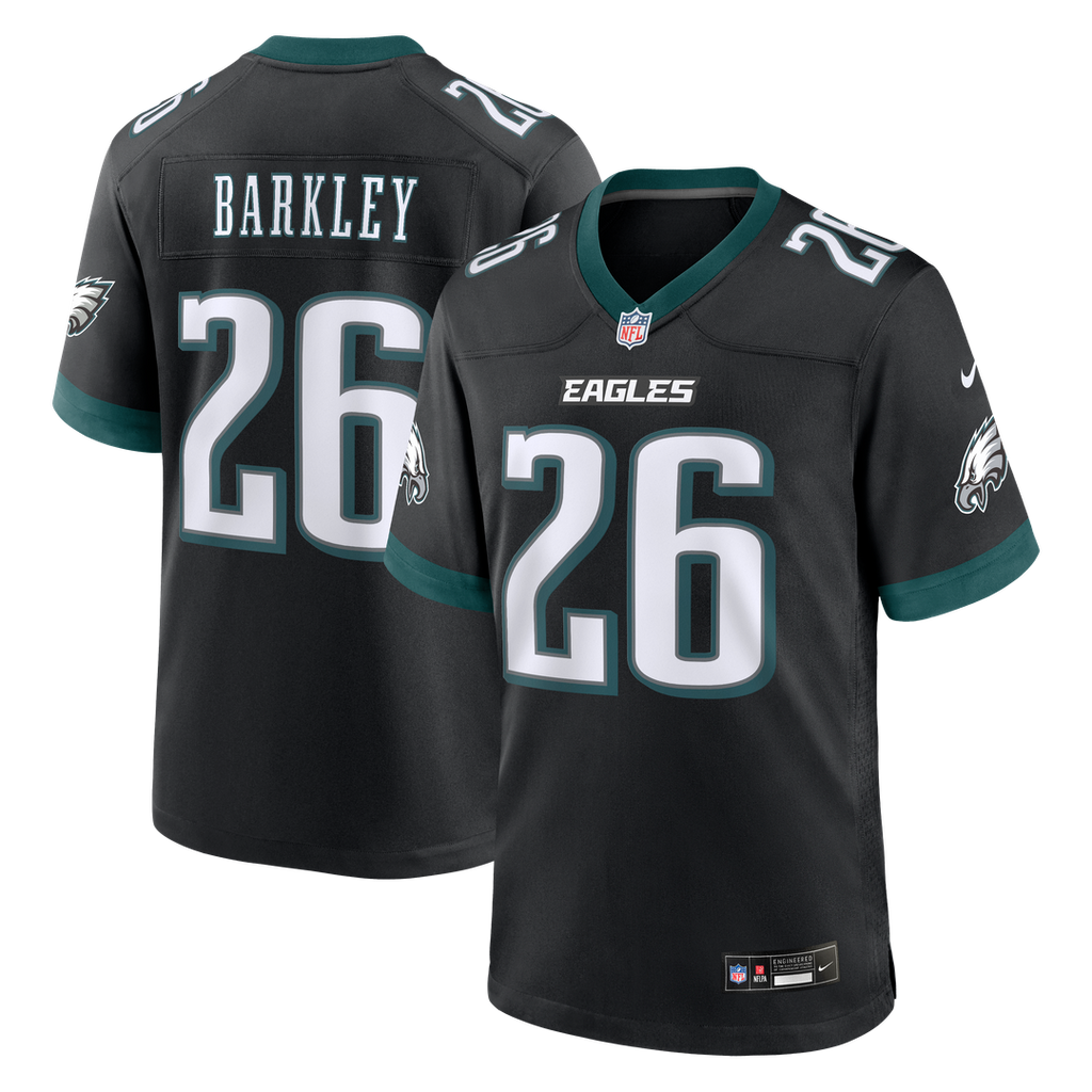 Philadelphia Eagles Saquon Barkley Black Alternate Game Jersey product image 1, provided for visual reference and product