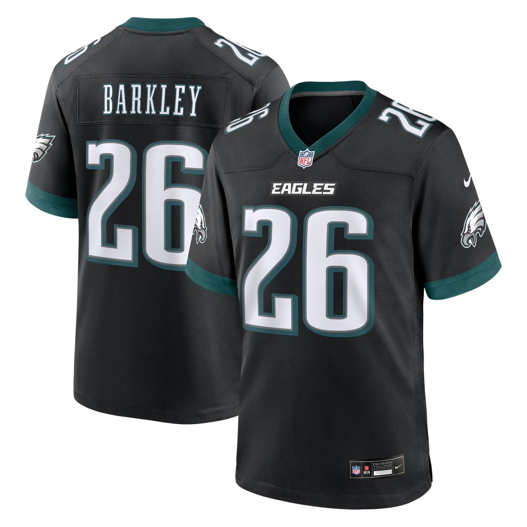 Philadelphia Eagles Saquon Barkley Black Alternate Game Jersey product image 1, provided for visual reference and product