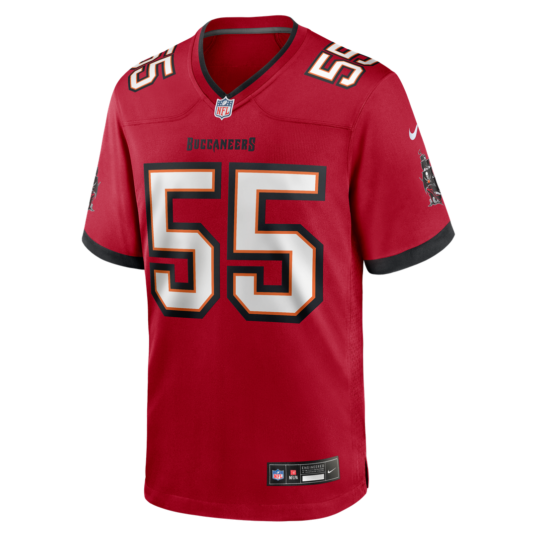 Tampa Bay Buccaneers Derrick Brooks Red Game Retired Player Jersey product image 2, provided for visual reference and