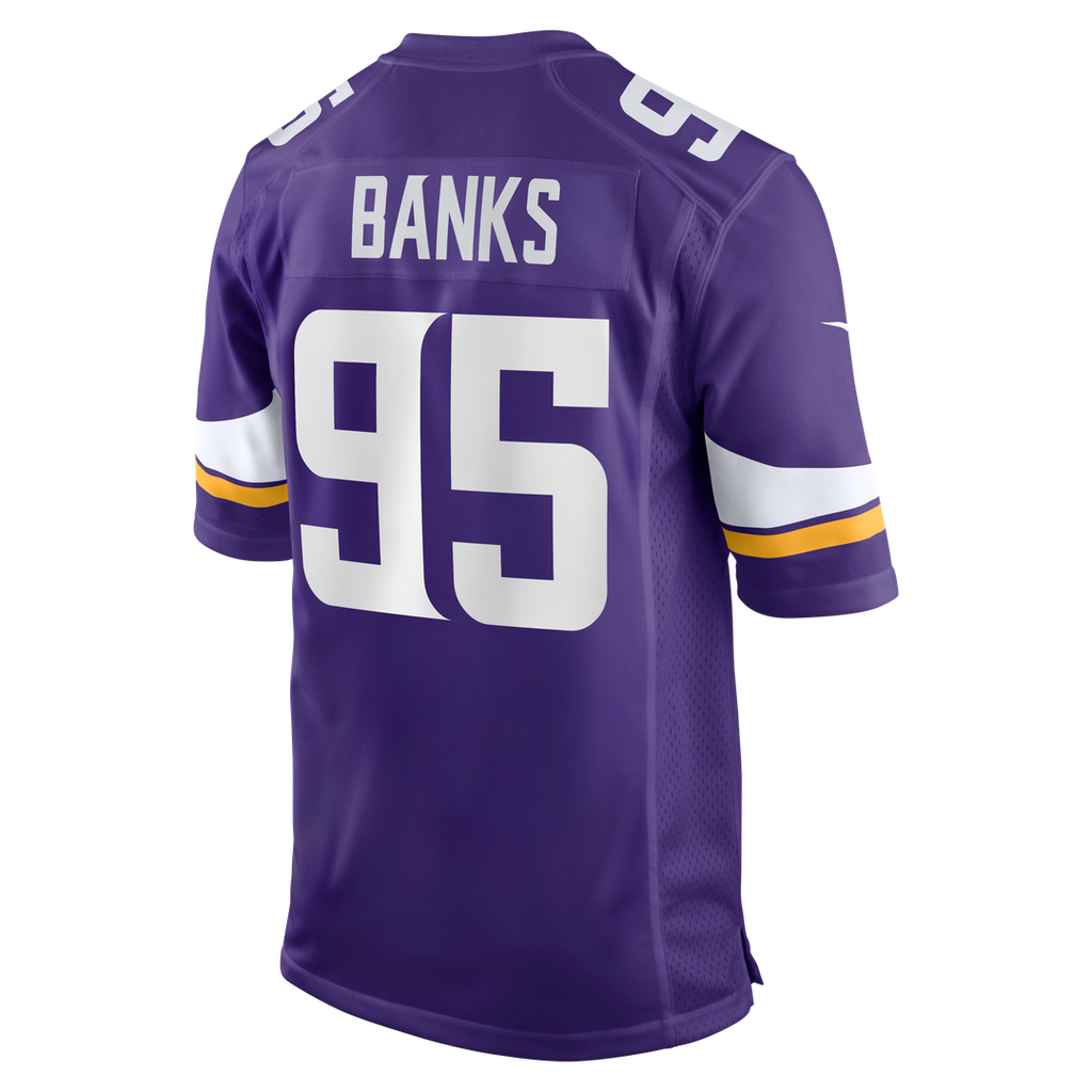 Minnesota Vikings Caleb Banks Purple Team Game Jersey product image 3, provided for visual reference and product detail