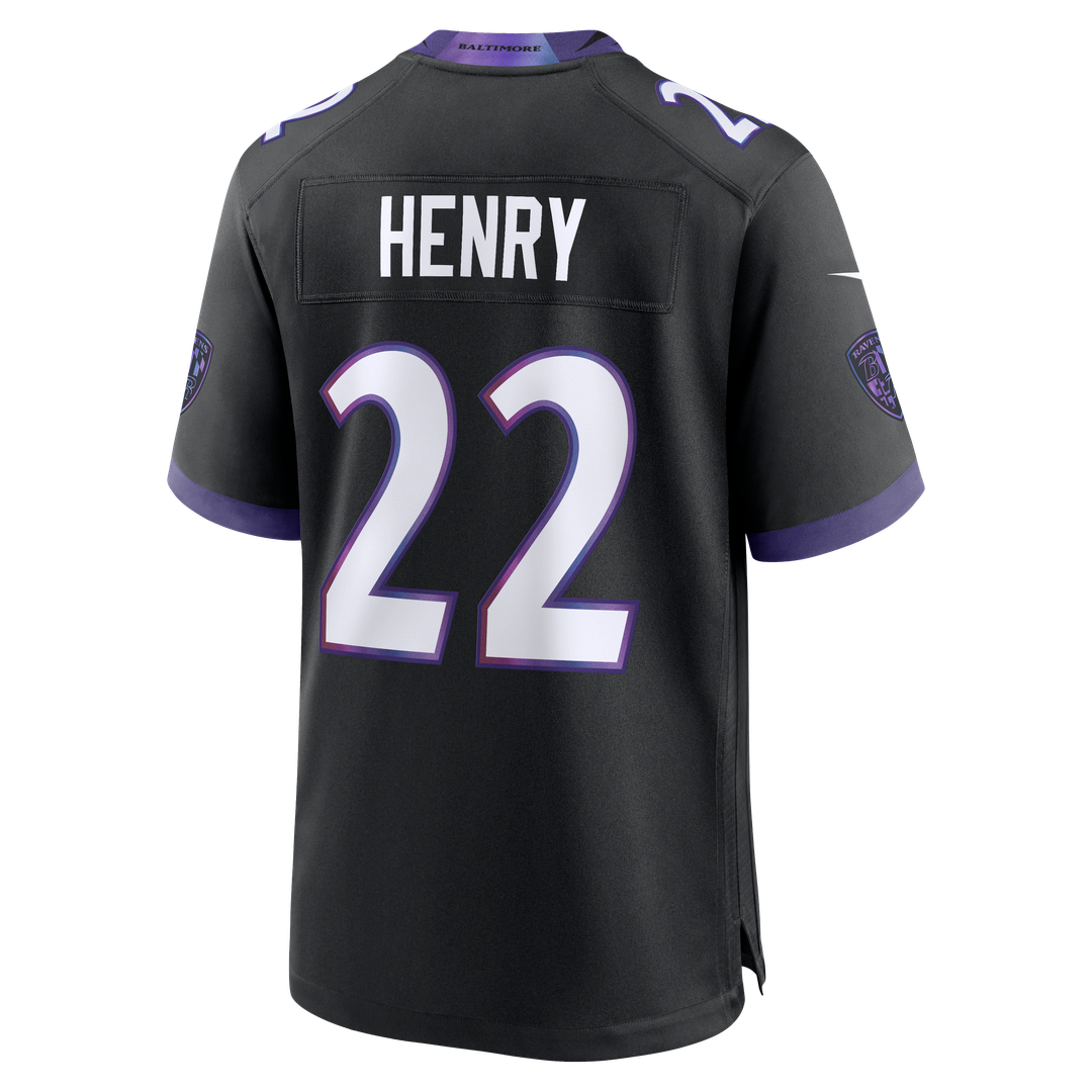 Baltimore Ravens Derrick Henry Black Alternate Game Jersey product image 7, provided for visual reference and product detail