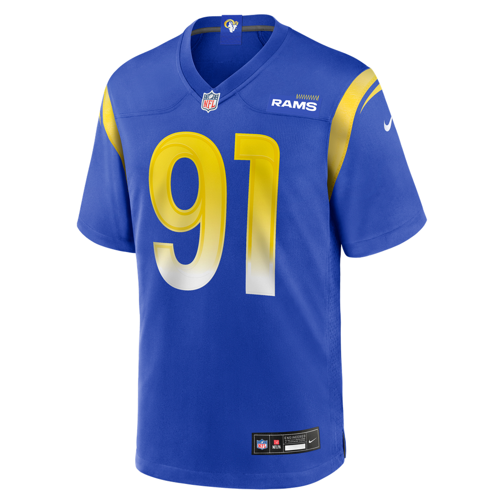Los Angeles Rams Kobie Turner Royal Home Game Jersey product image 2, provided for visual reference and product detail review