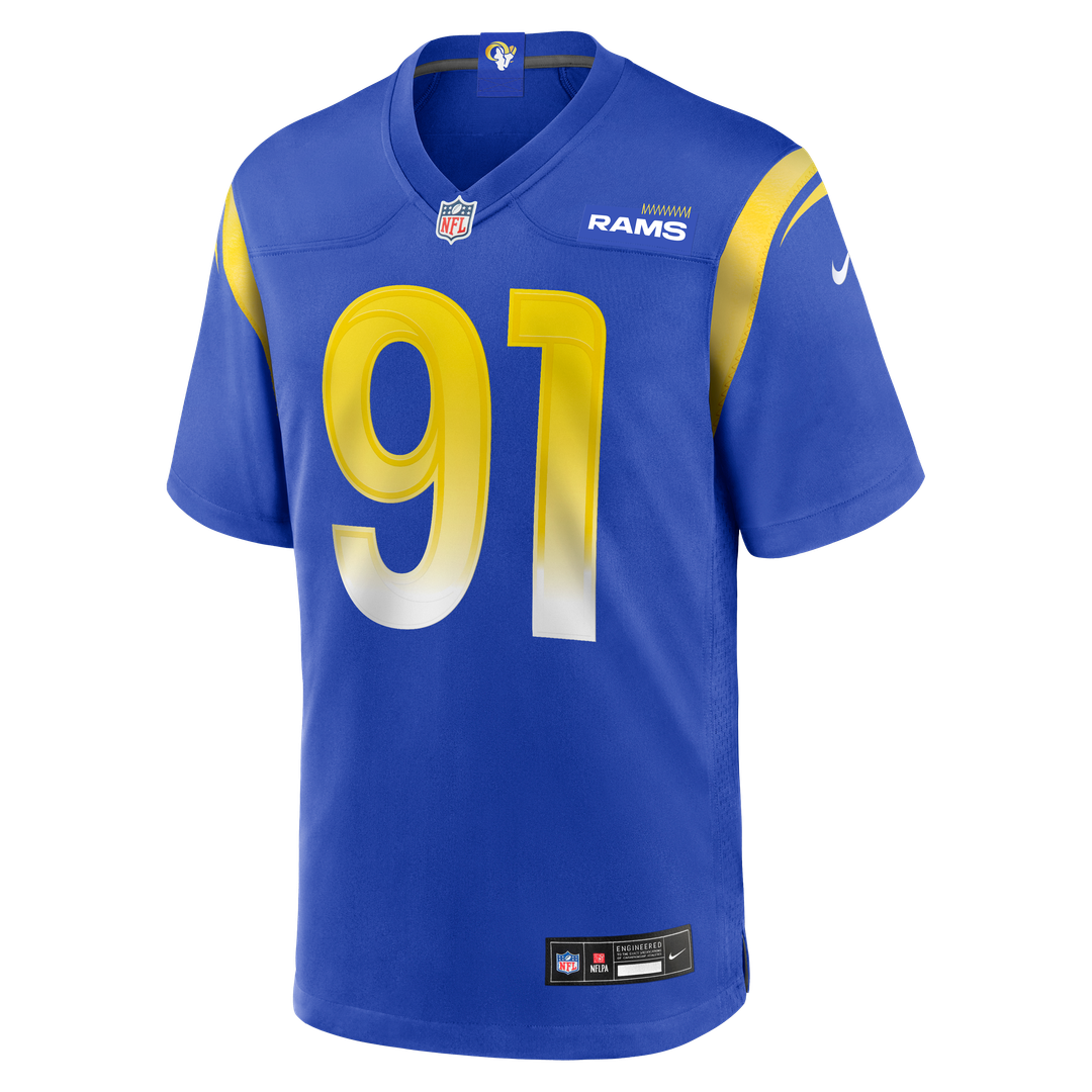 Los Angeles Rams Kobie Turner Royal Home Game Jersey product image 2, provided for visual reference and product detail review