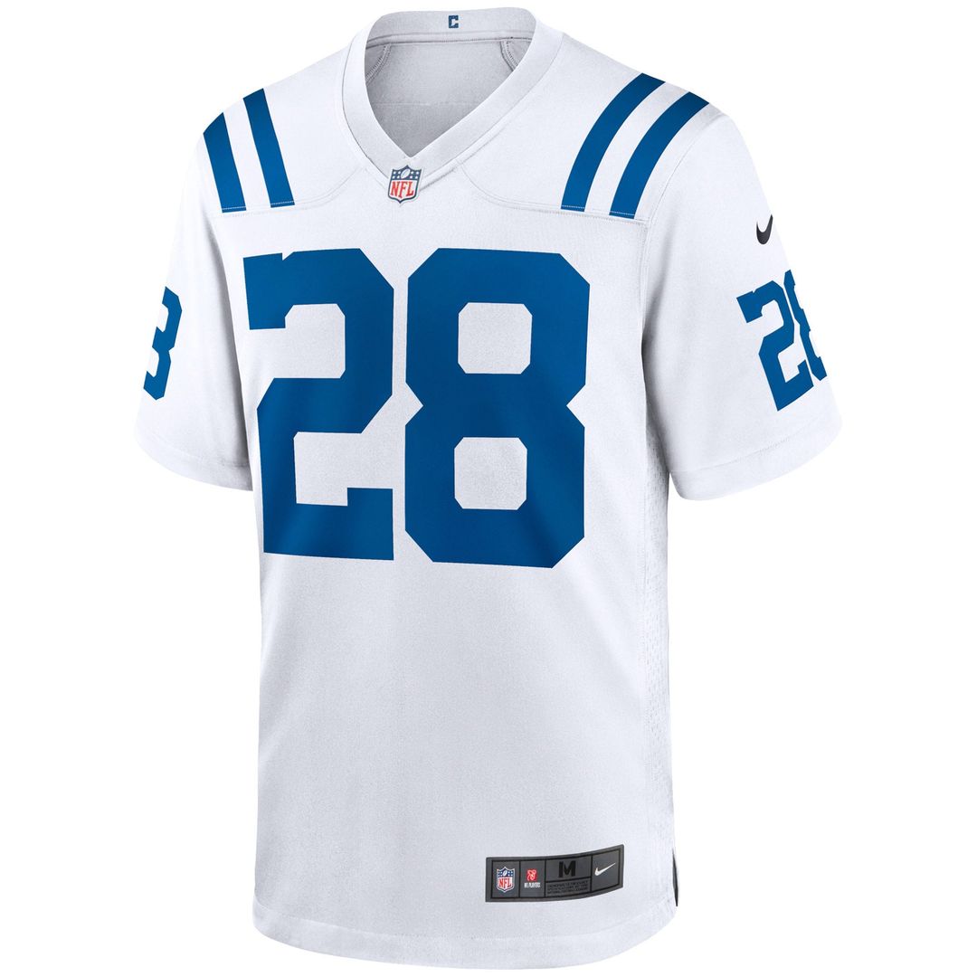 Indianapolis Colts Jonathan Taylor White Game Jersey product image 2, provided for visual reference and product detail review
