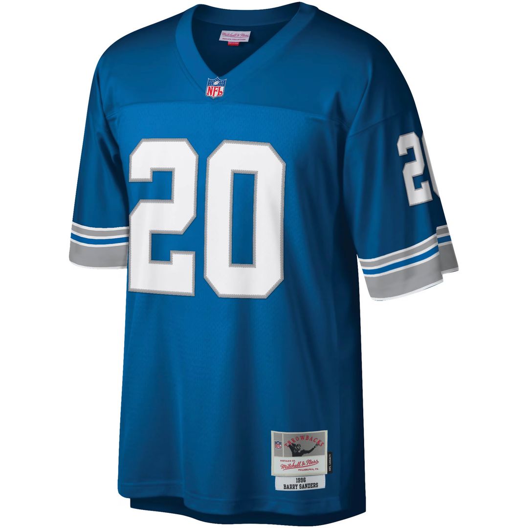 Detroit Lions Barry Sanders Blue Legacy Replica Jersey product image 2, provided for visual reference and product detail