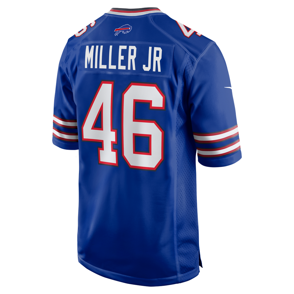 Buffalo Bills DJ Miller Jr. Royal Team Game Jersey product image 5, provided for visual reference and product detail review