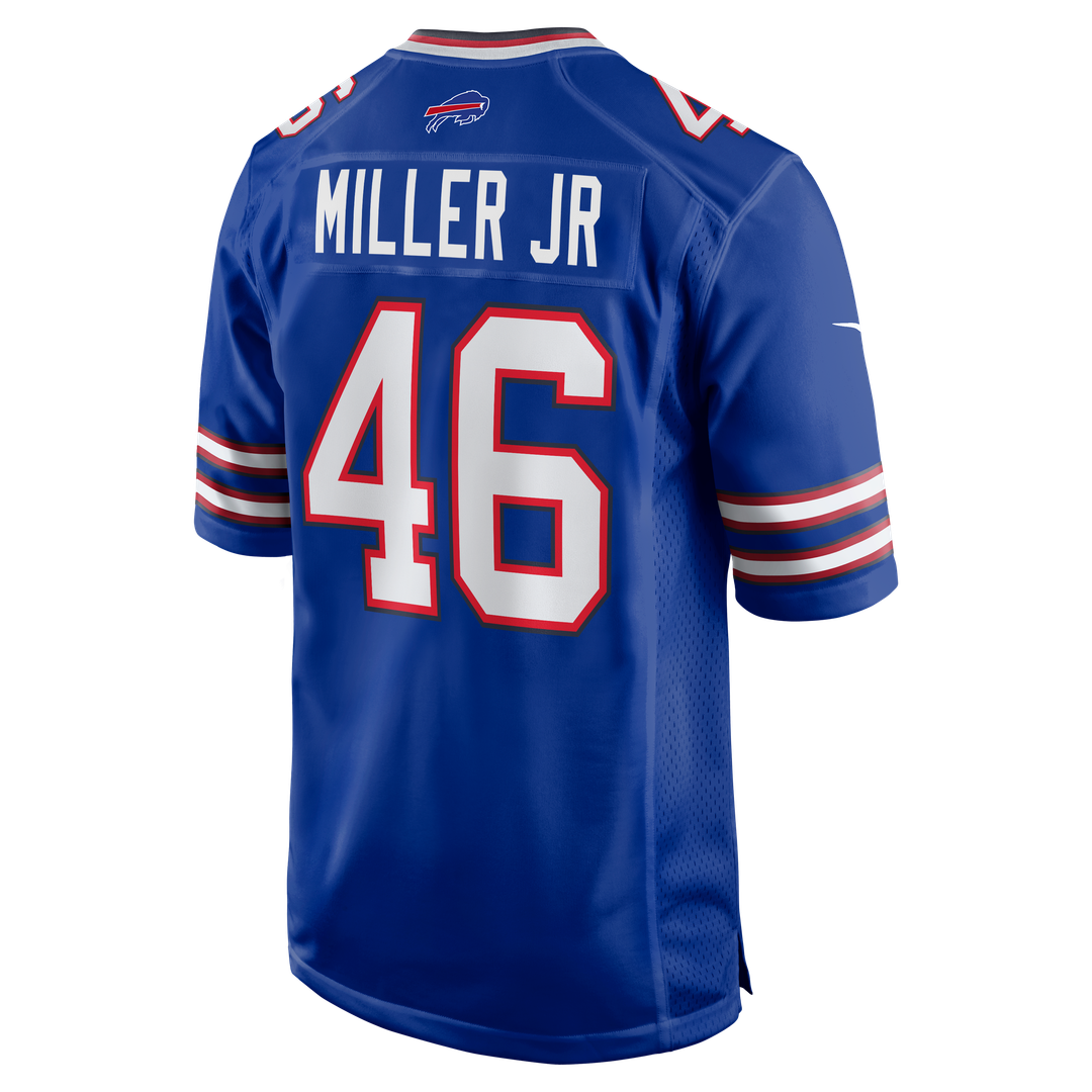 Buffalo Bills DJ Miller Jr. Royal Team Game Jersey product image 5, provided for visual reference and product detail review