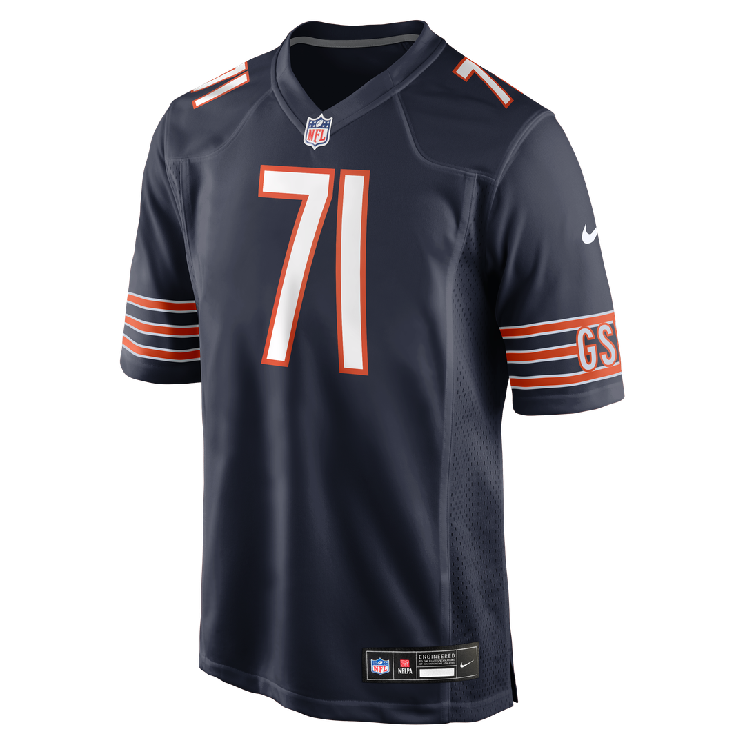 Chicago Bears Jedrick Wills Jr. Navy Team Game Jersey product image 2, provided for visual reference and product detail