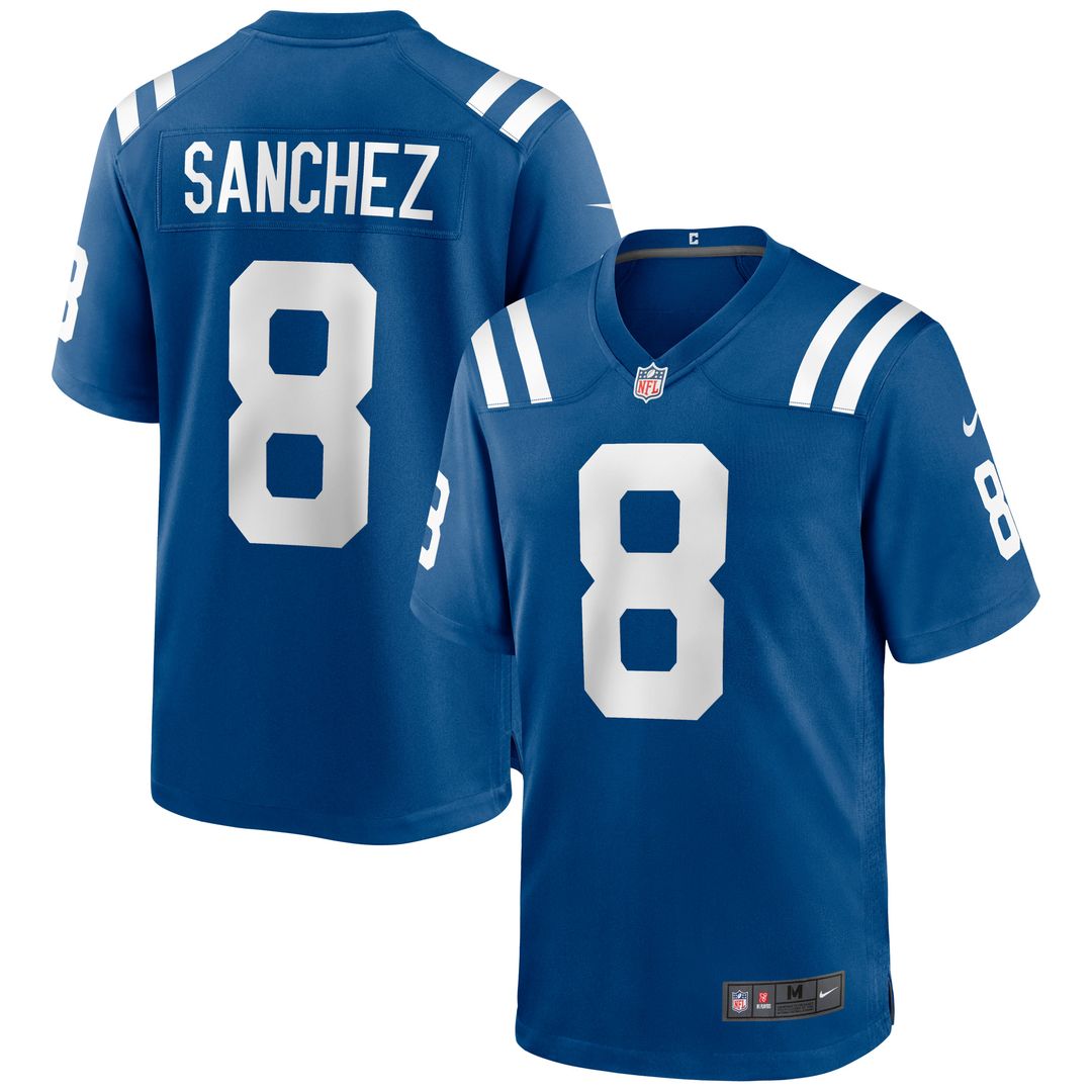 Indianapolis Colts Rigoberto Sanchez Royal Game Jersey product image 1, provided for visual reference and product detail