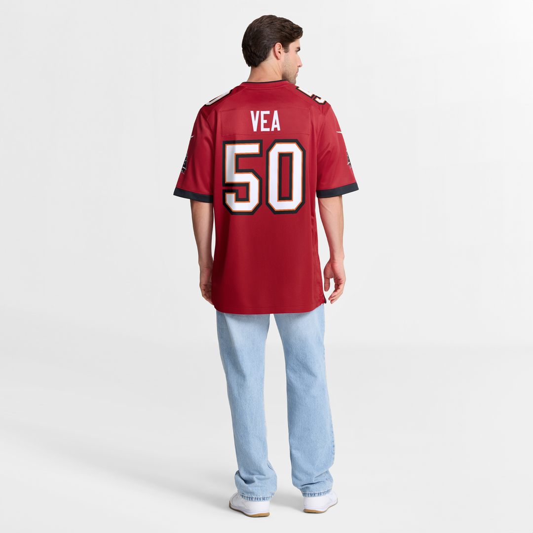 Tampa Bay Buccaneers Vita Vea Red Game Jersey product image 8, provided for visual reference and product detail review