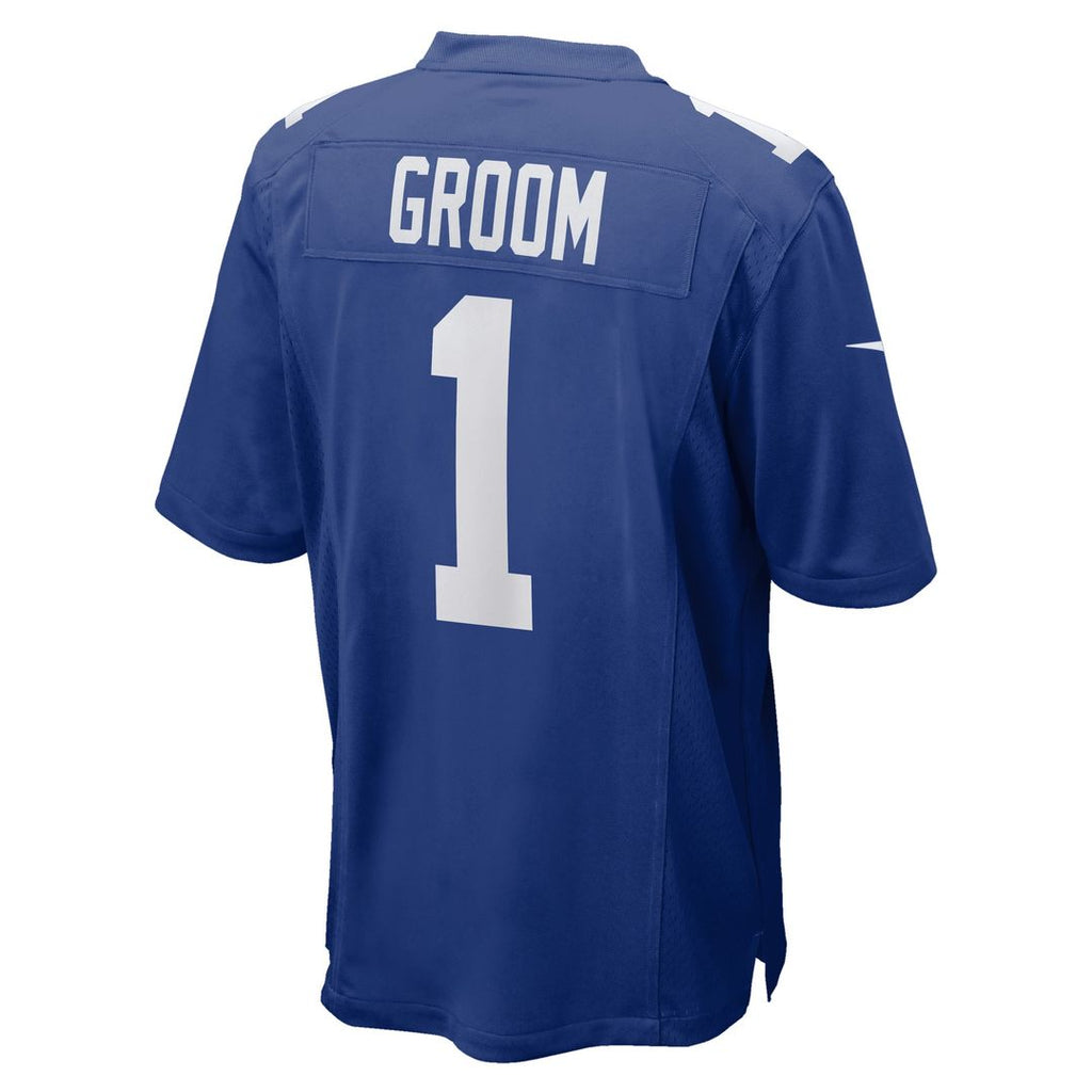 New York Giants Number 1 Groom Royal Game Jersey product image 3, provided for visual reference and product detail review