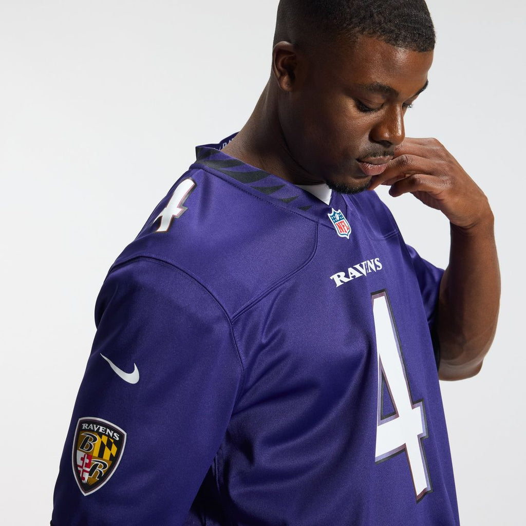 Baltimore Ravens Zay Flowers Purple Team Game Jersey product image 10, provided for visual reference and product detail