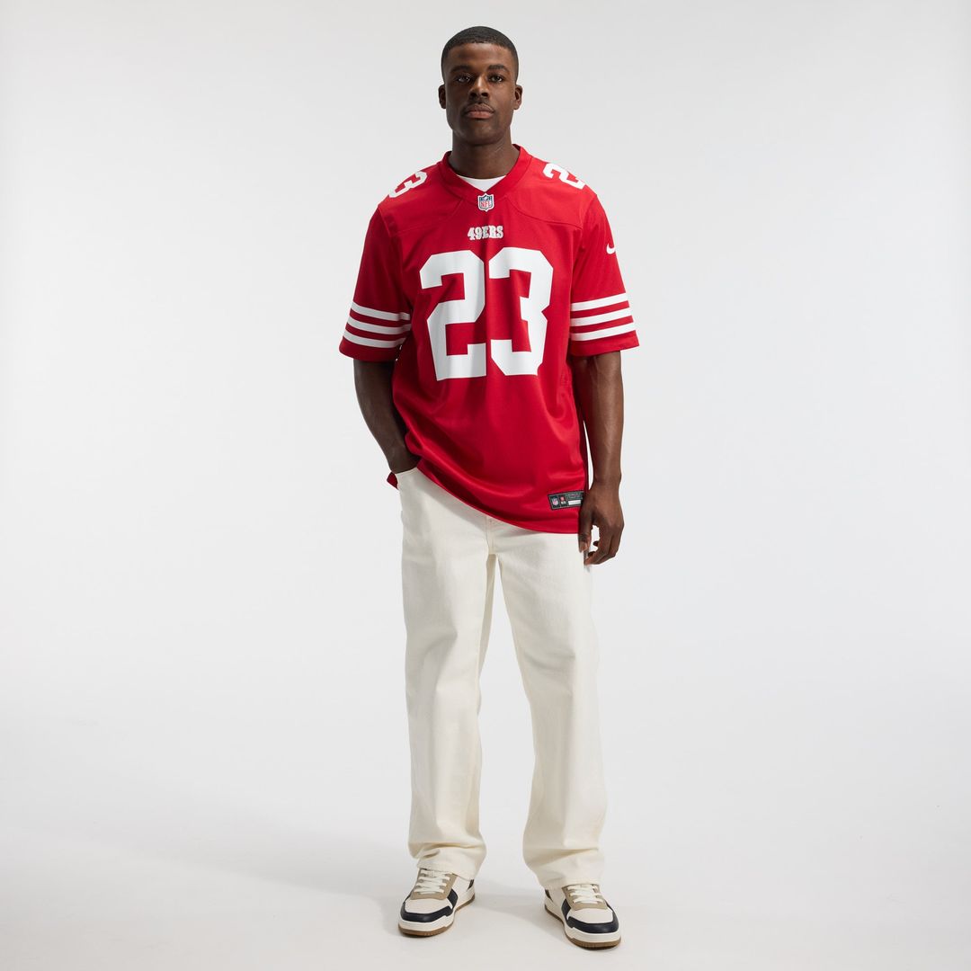 San Francisco 49ers Christian McCaffrey White Game Player Jersey product image 28, provided for visual reference and product