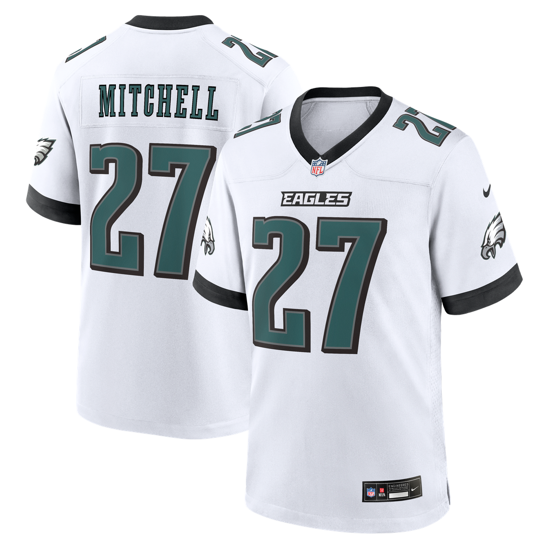 Philadelphia Eagles Quinyon Mitchell White Game Jersey product image 4, provided for visual reference and product detail