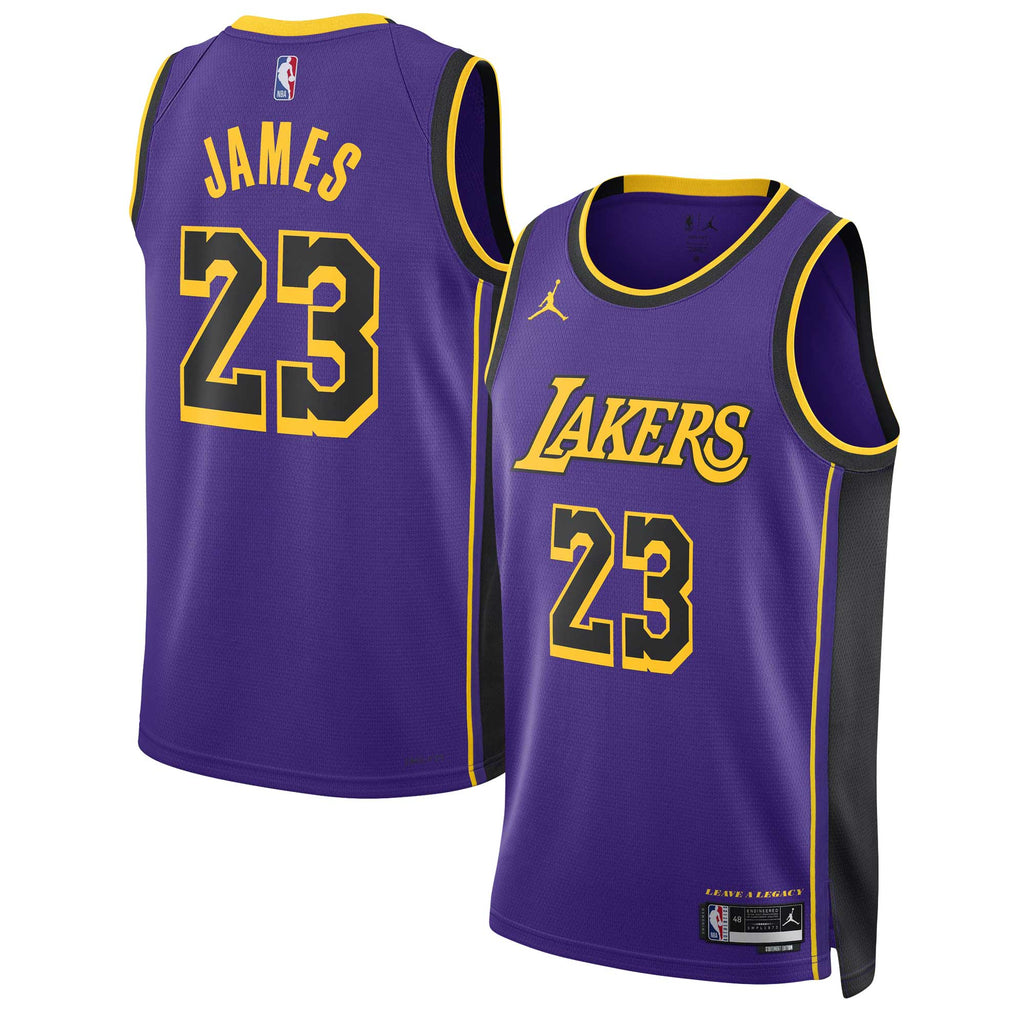 Los Angeles Lakers Jordan Brand Statement Edition Swingman Jersey - Lebron James - Unisex product image 2, provided for
