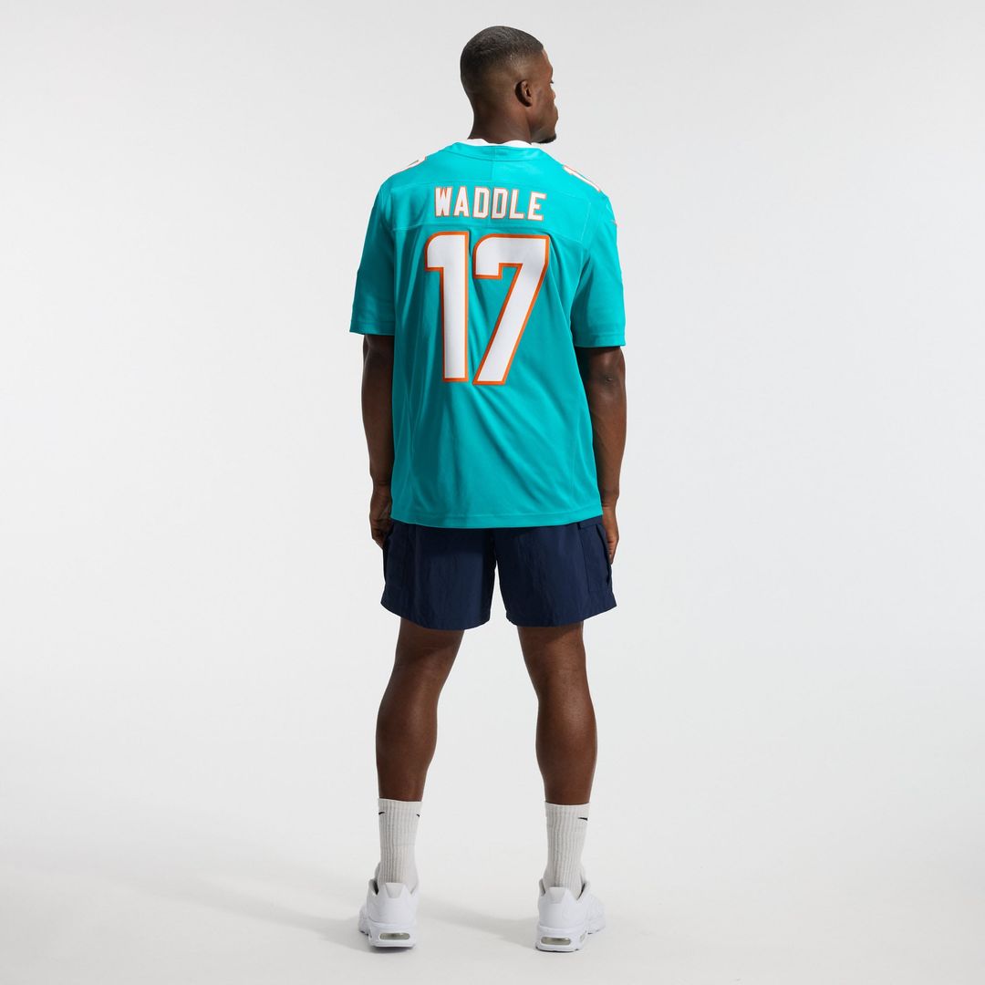 Miami Dolphins Jaylen Waddle Aqua Team Vapor F.U.S.E. Stitched Limited Jersey product image 5, provided for visual reference